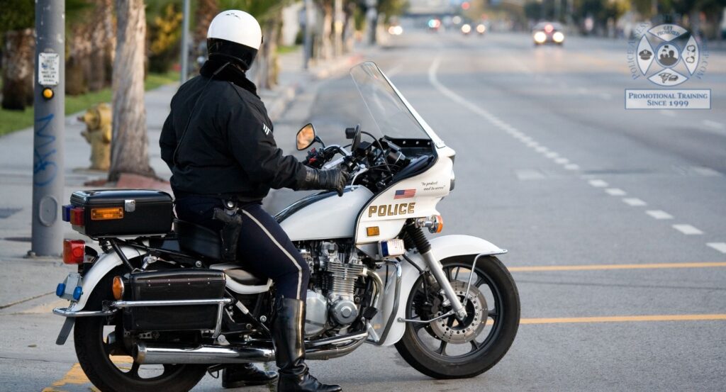 police officer sitting on a motorcycle